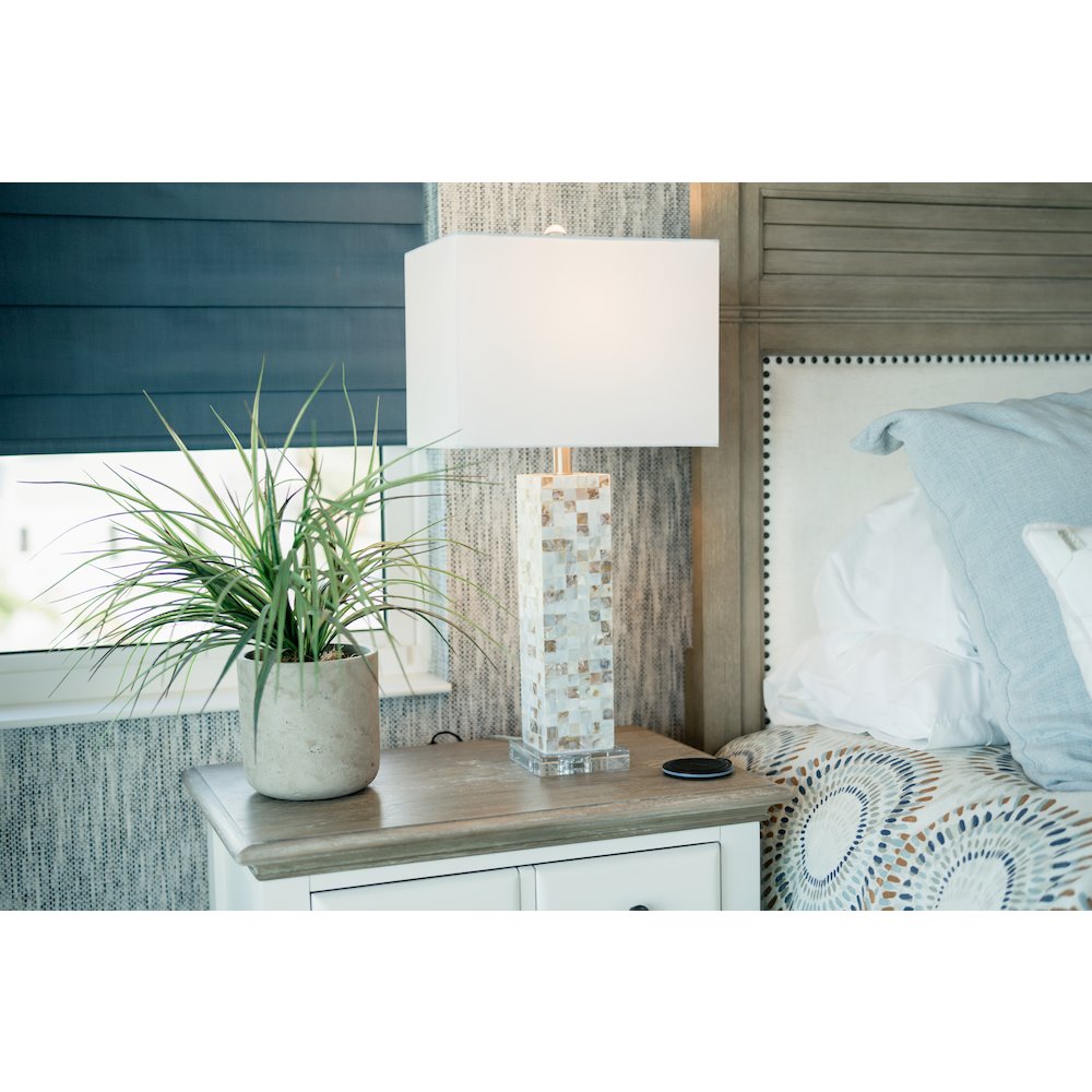 Harper - 29" Nature Mother of Pearl Table Lamp with Crystals - Set of 2. Picture 8
