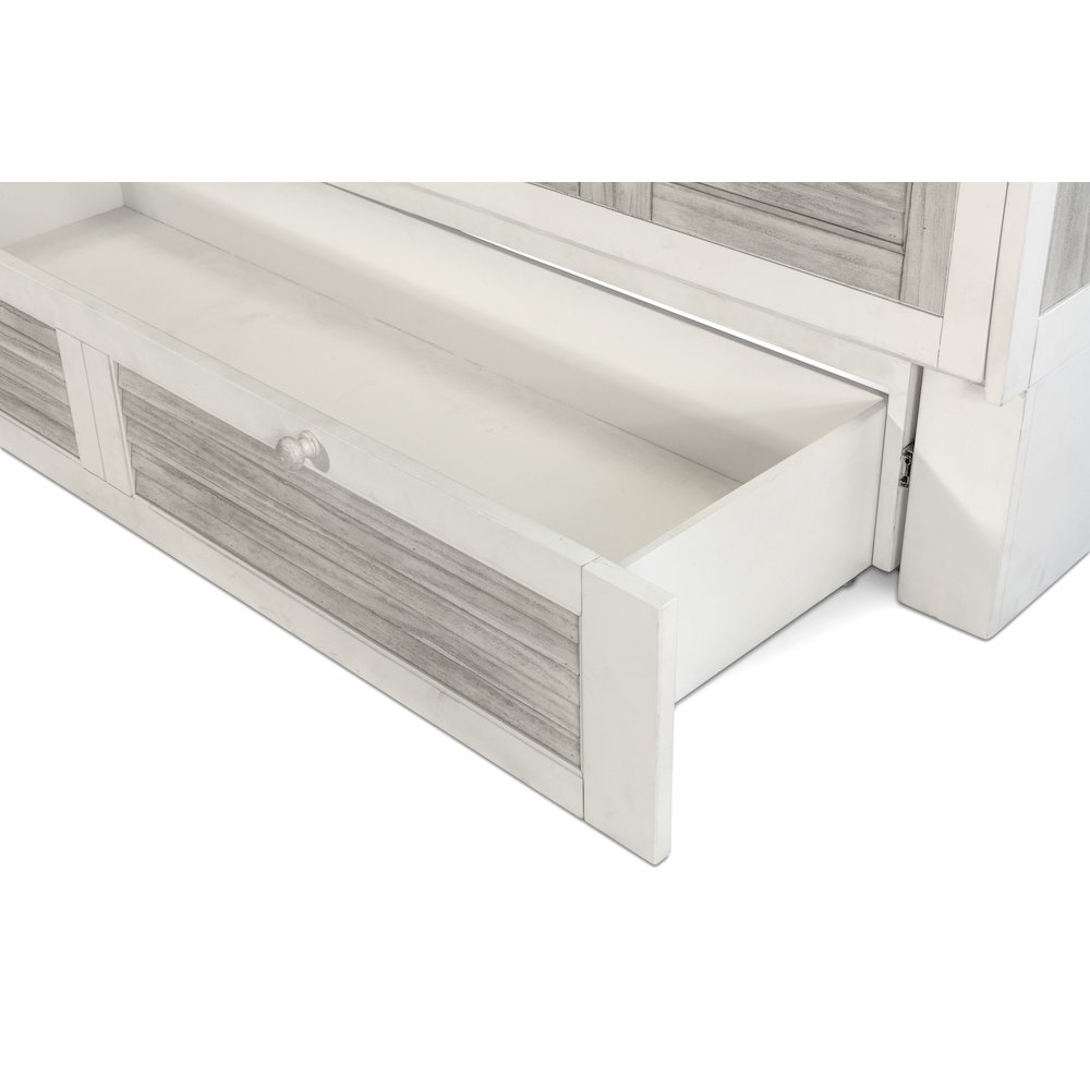 Islamorada - Queen Size Cabinet Bed with Mattress - Dapple Grey and Blanc Finish. Picture 4
