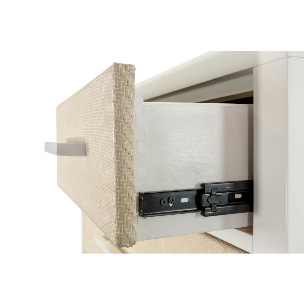 Miramar 6 Drawer Woven Chest Sand and Stark White Finish. Picture 8