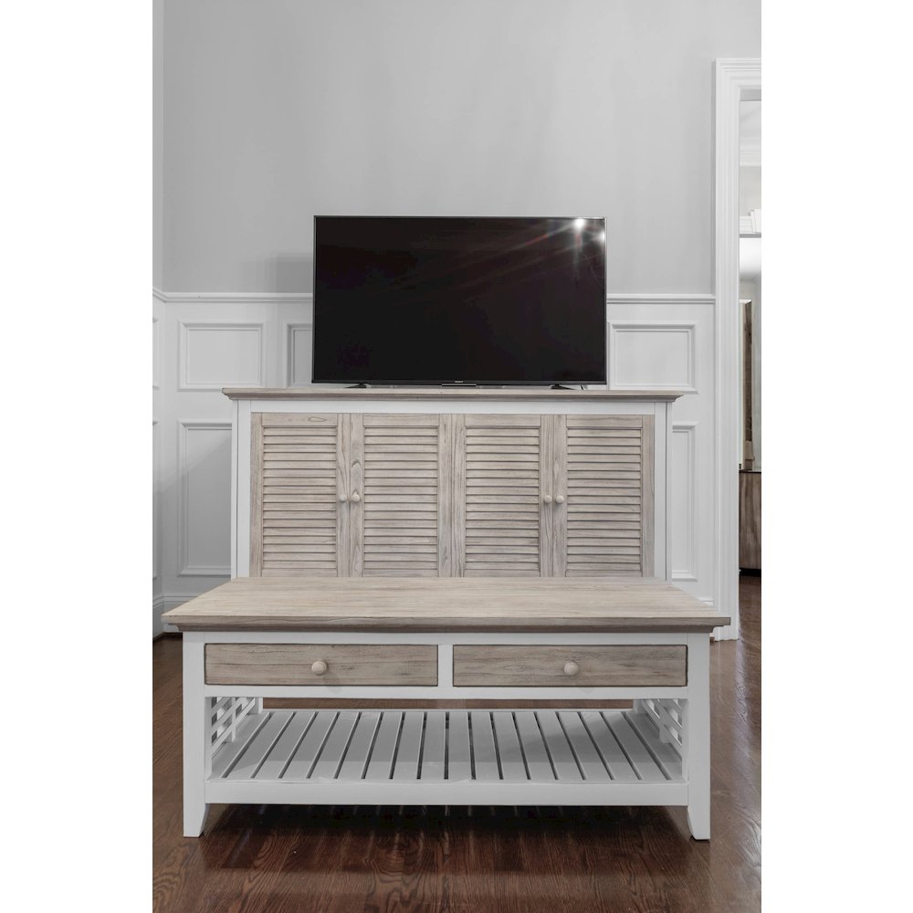 Islamorada - Queen Size Cabinet Bed with Mattress - Dapple Grey and Blanc Finish. Picture 9