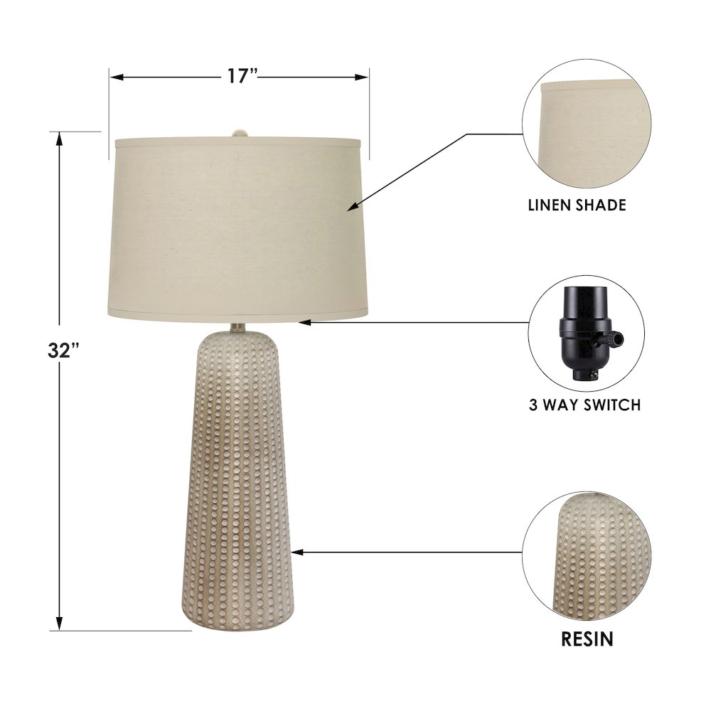 Marissa - 31" Resin Table Lamp - Set of 2 - Beige Finish. Picture 3