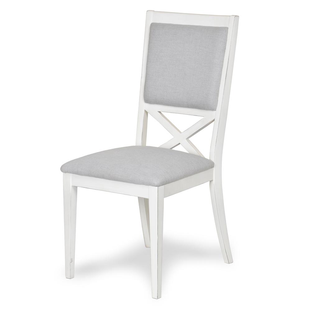 Islamorada - Upholstered Dining Chair - Set of 2 - Blanc Finish - Dapple Grey. Picture 2