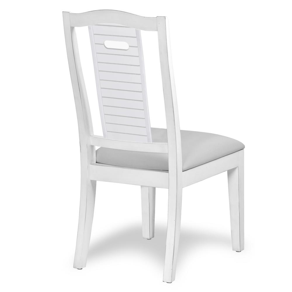 Islamorada - Shutter Back Upholstered Dining Chair - Set of 2 - Blanc Finish. Picture 1