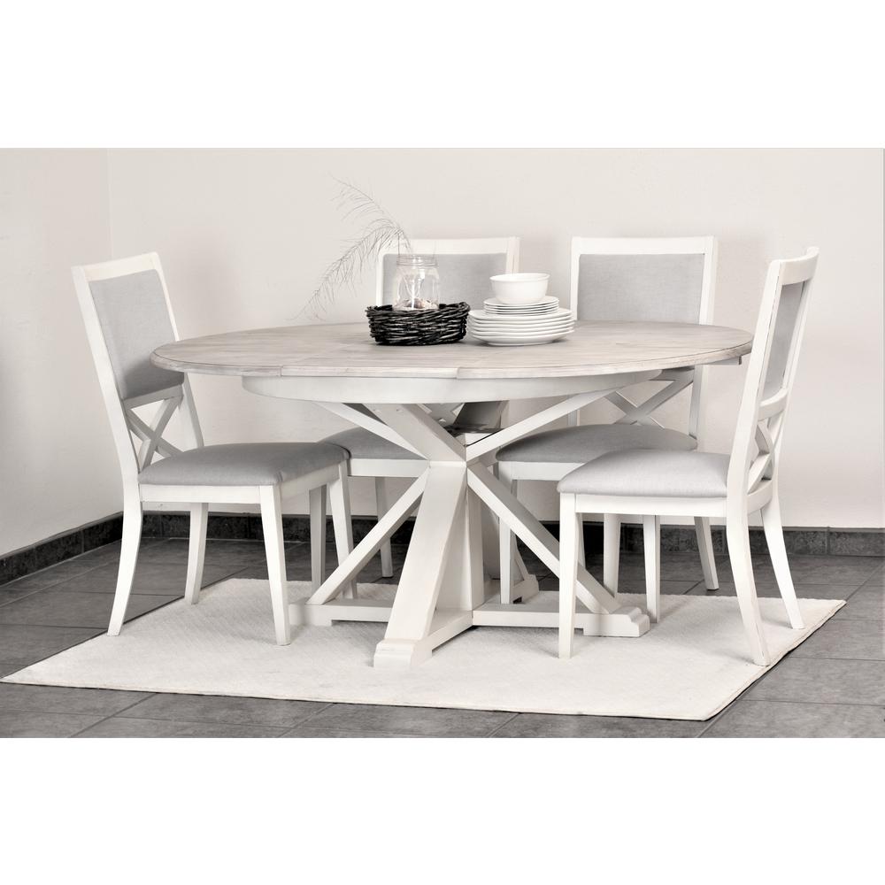 Islamorada - 45" Round Dining Table with 18" Butterfly Leaf Extension - Dapple. Picture 4