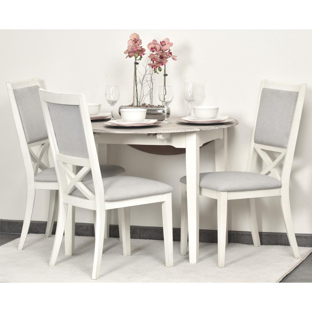 Islamorada - 42" Drop Leaf Dining Table - Dapple Grey and Blanc Finish. Picture 6