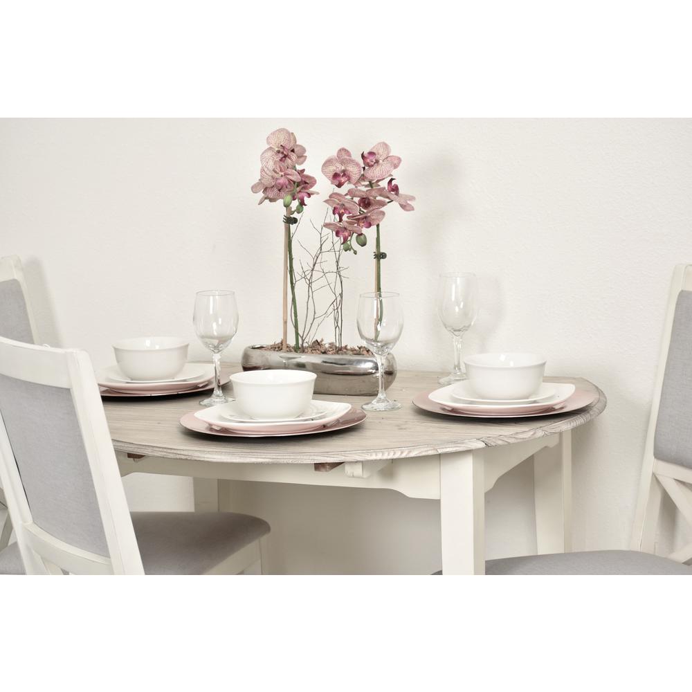 Islamorada - 42" Drop Leaf Dining Table - Dapple Grey and Blanc Finish. Picture 7
