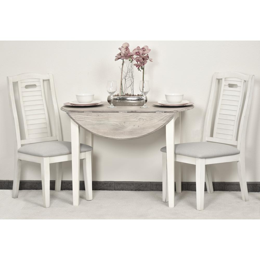 Islamorada - 42" Drop Leaf Dining Table - Dapple Grey and Blanc Finish. Picture 8
