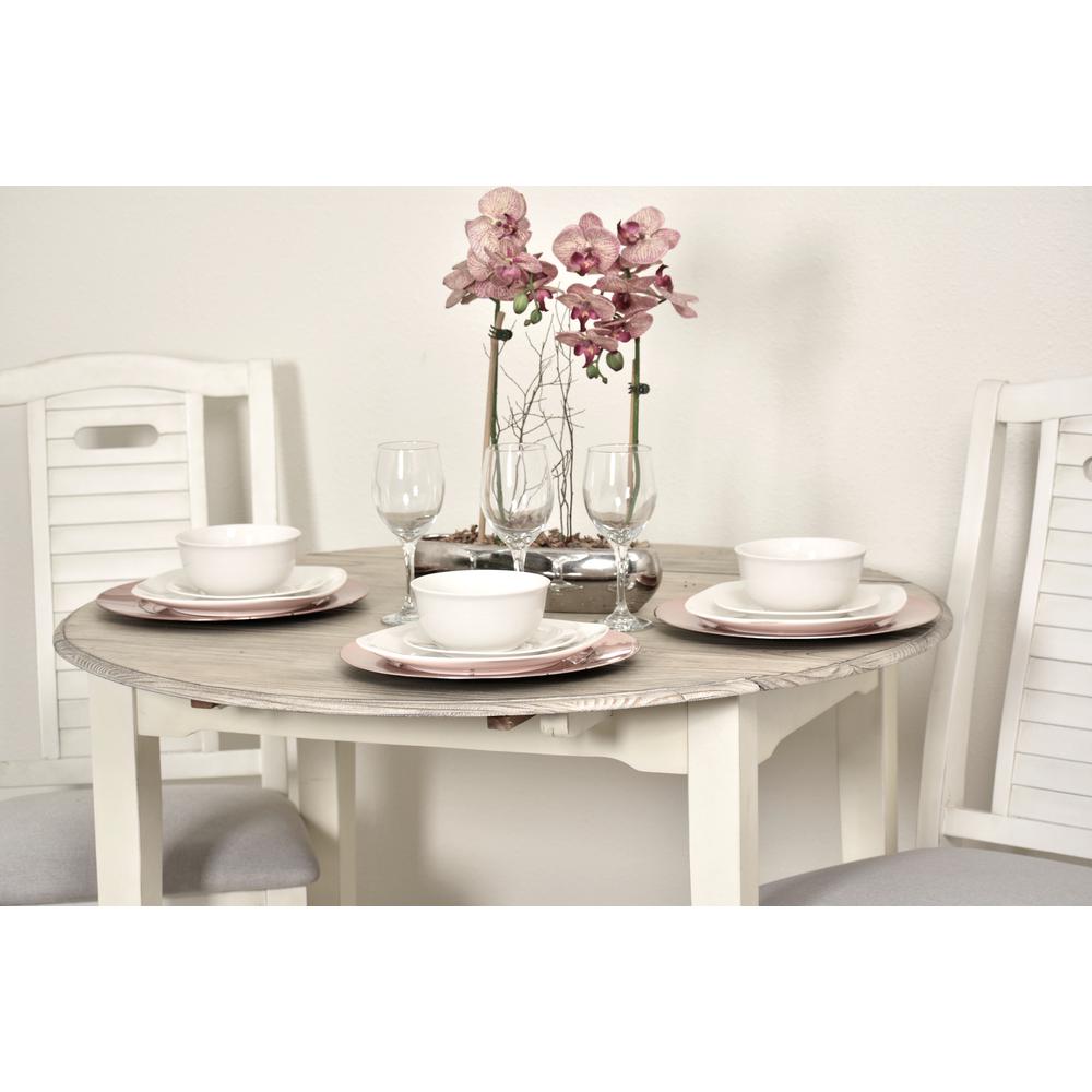 Islamorada - 42" Drop Leaf Dining Table - Dapple Grey and Blanc Finish. Picture 9