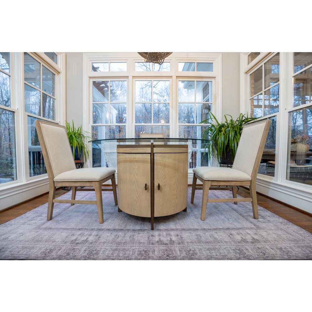 Rio Vista - 54" Round Dining Table with Storage - Muted Earth Tones and Clay. Picture 3