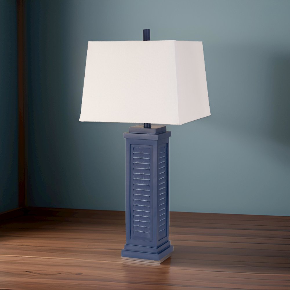 Shutter - 32" Table Lamp with USB - Set of 2 - Navy Finish. Picture 2
