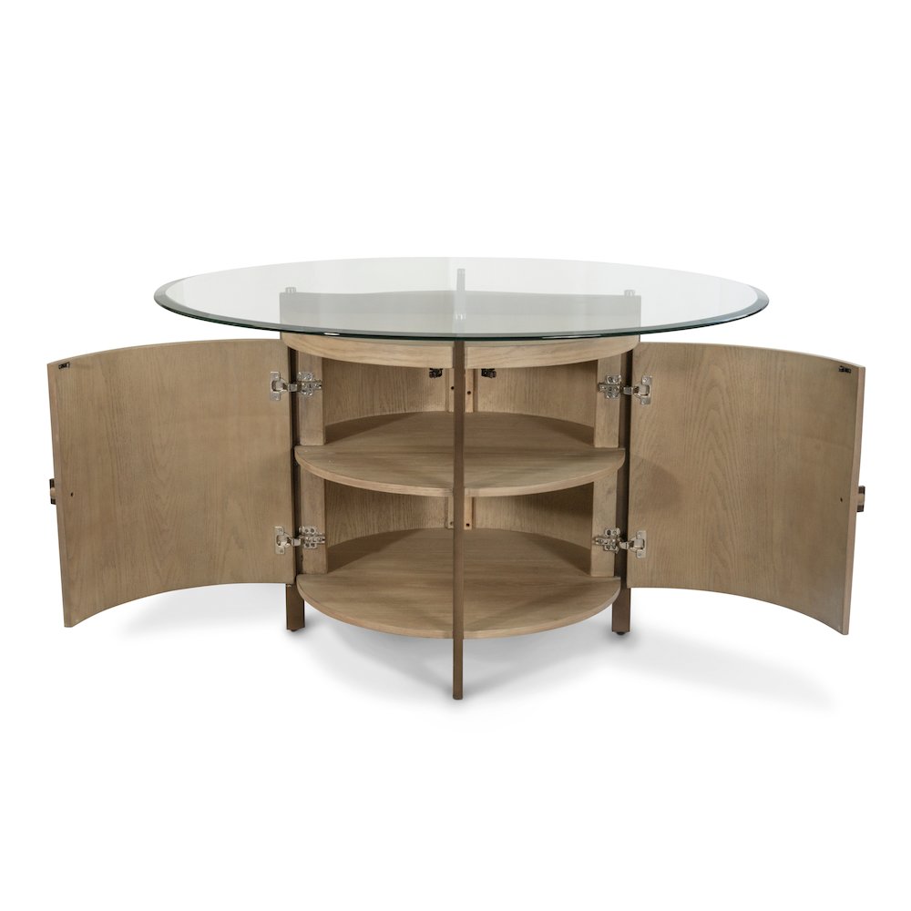 Rio Vista - 54" Round Dining Table with Storage - Muted Earth Tones and Clay. Picture 13