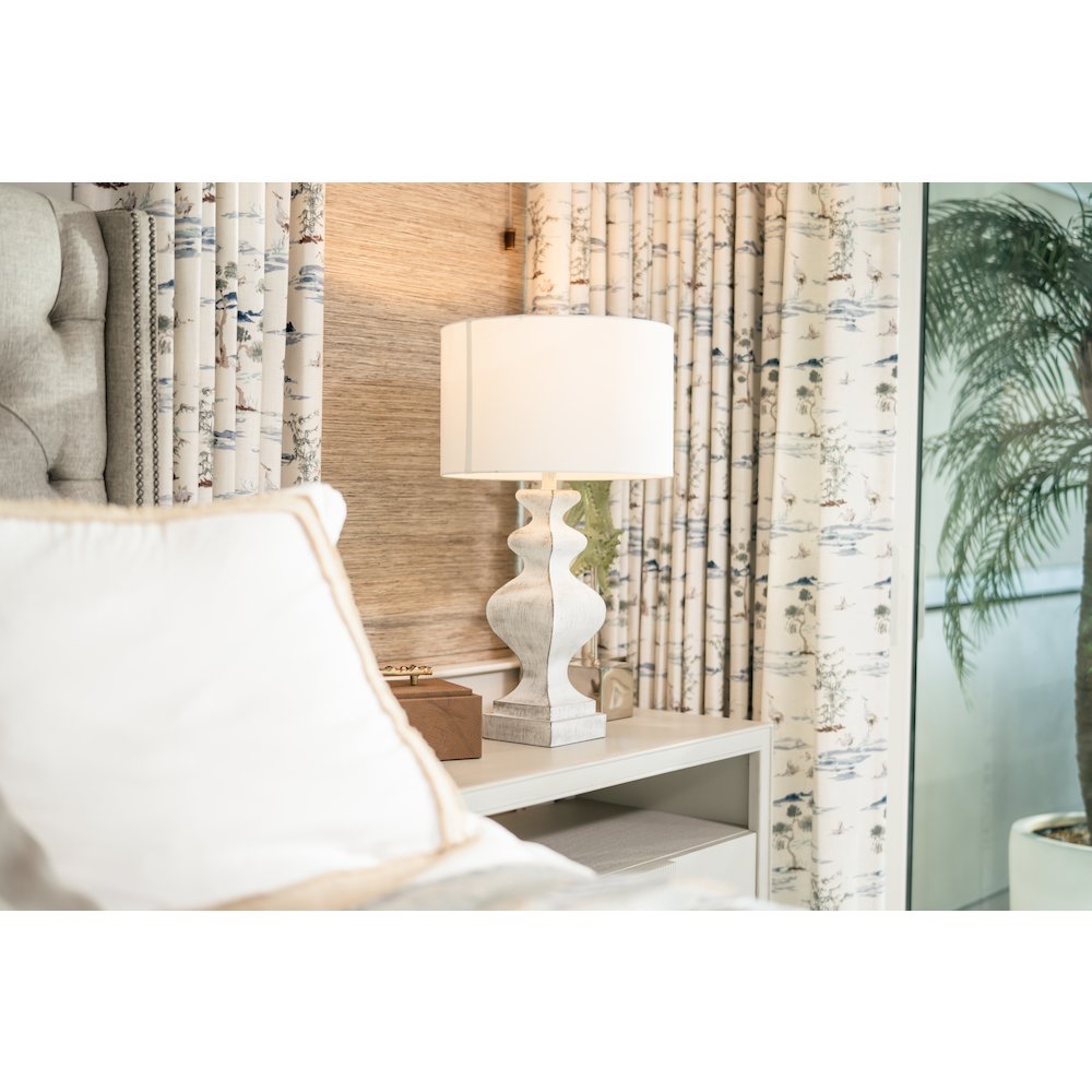 Cyrus - 32" White Farmhouse Polyresin Table Lamp with USB - Set of 2. Picture 9