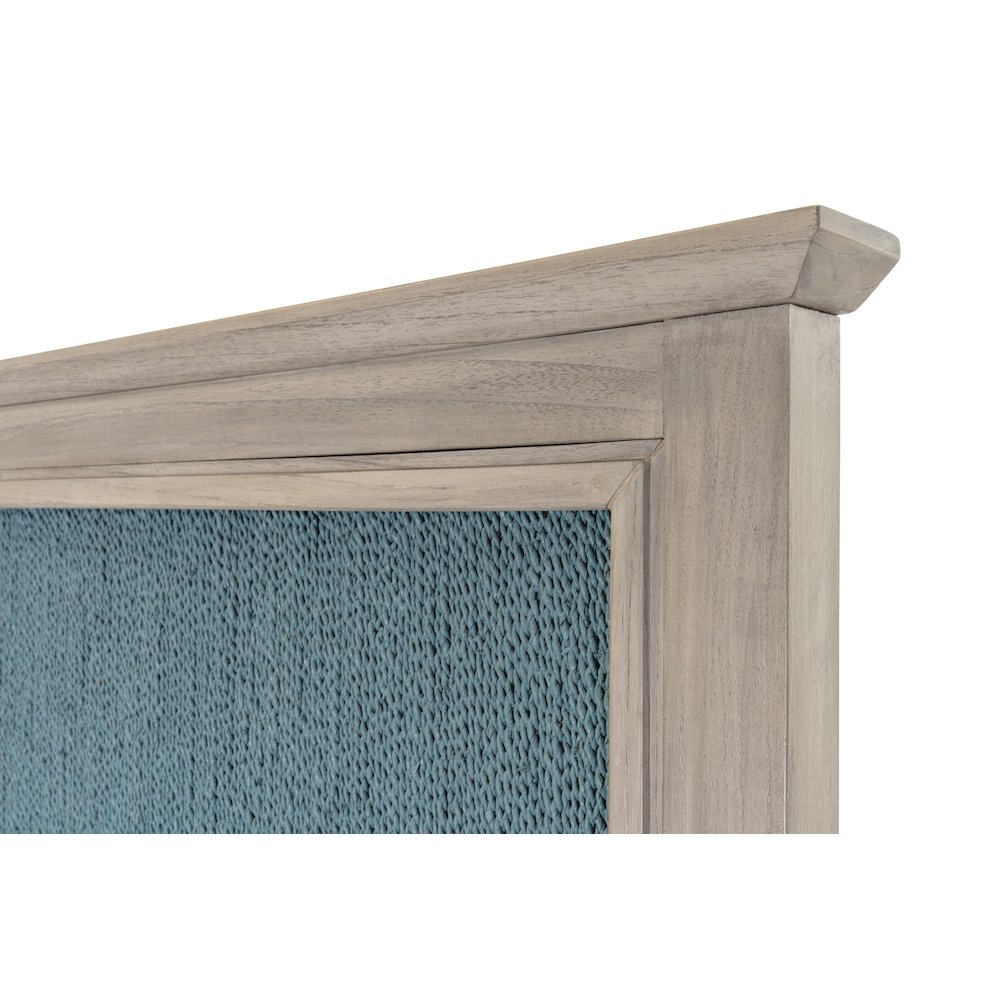 Ocean Isles Twin Woven Headboard Ocean Blue and Aged Ivory Finish. Picture 4