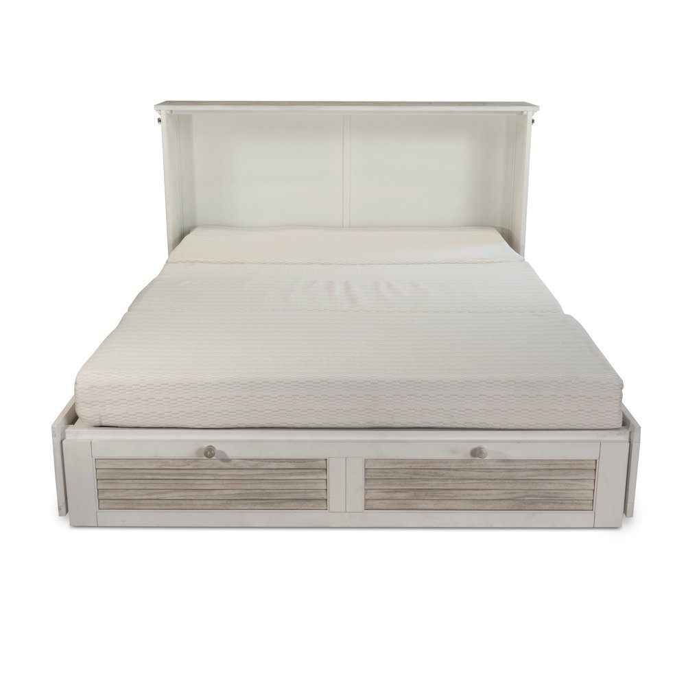 Islamorada - Queen Size Cabinet Bed with Mattress - Dapple Grey and Blanc Finish. Picture 3