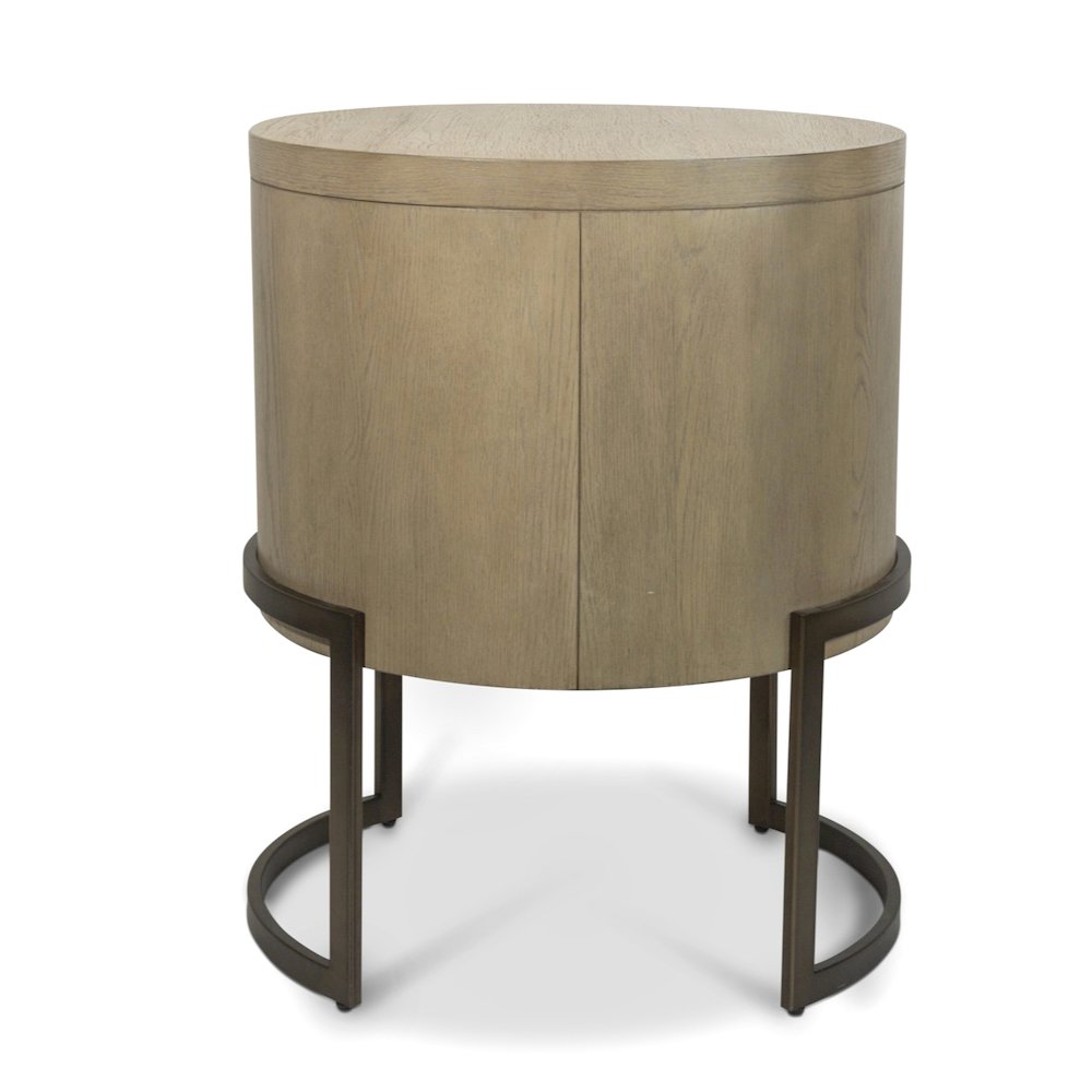 Rio Vista - Woven 2 Drawer Round Accent Nightstand - Muted Earth Tones and Clay. Picture 5