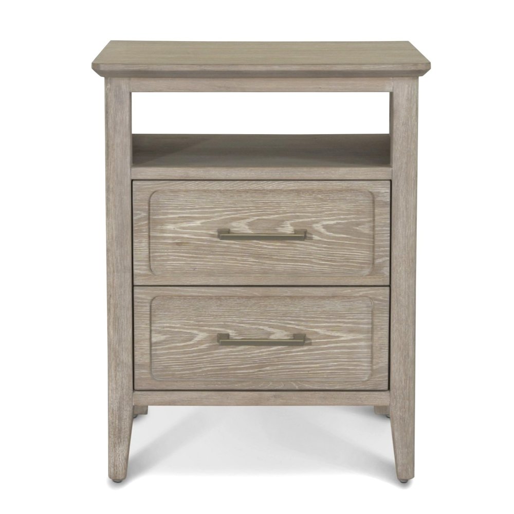 Cape May - 2 Drawer Nightstand with USB-A and USB-C Port - Glazed Driftwood