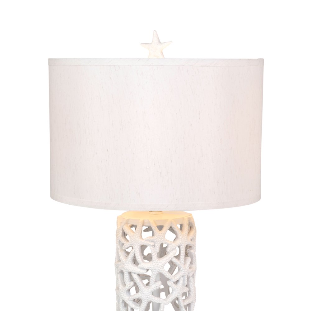 Darla - 30" Poly Star Table Lamp - Set of 2 - White Finish. Picture 3