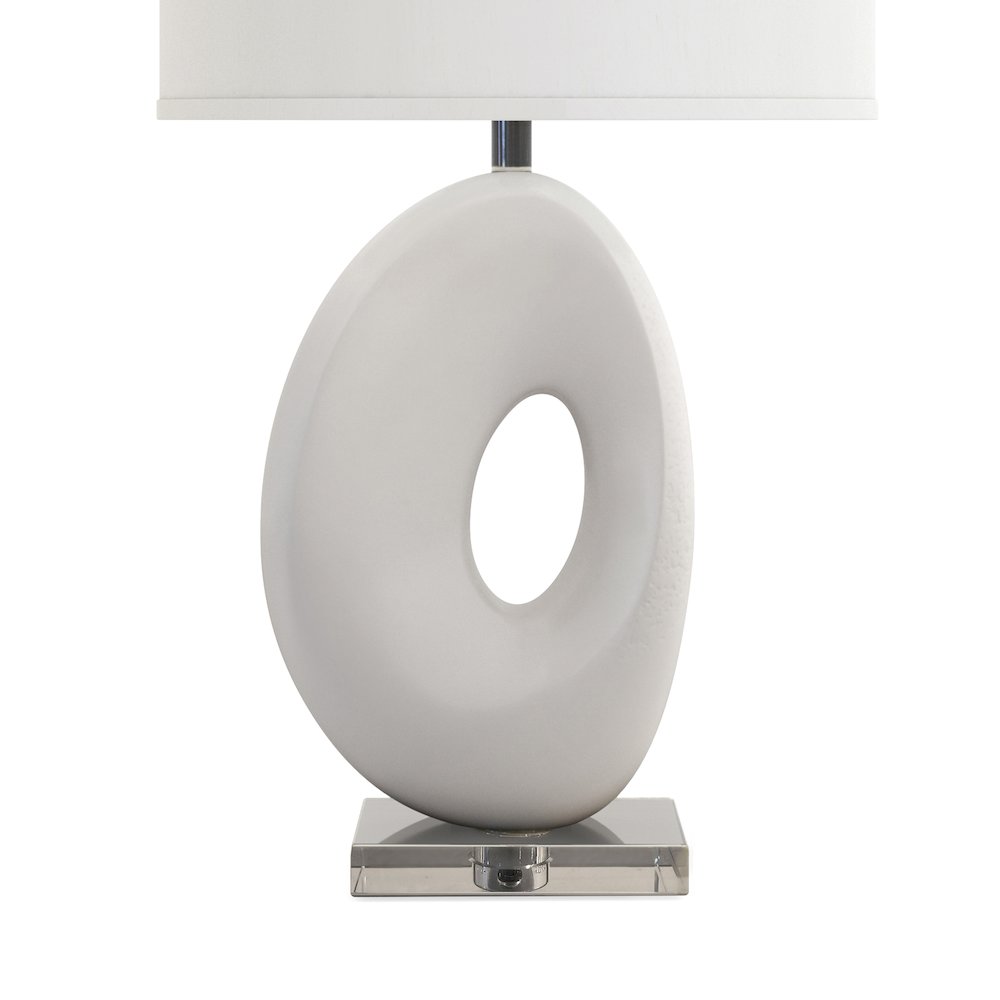 Eva - 30" Resin Table Lamp with Organic Shape and White Finish - White Finish. Picture 3