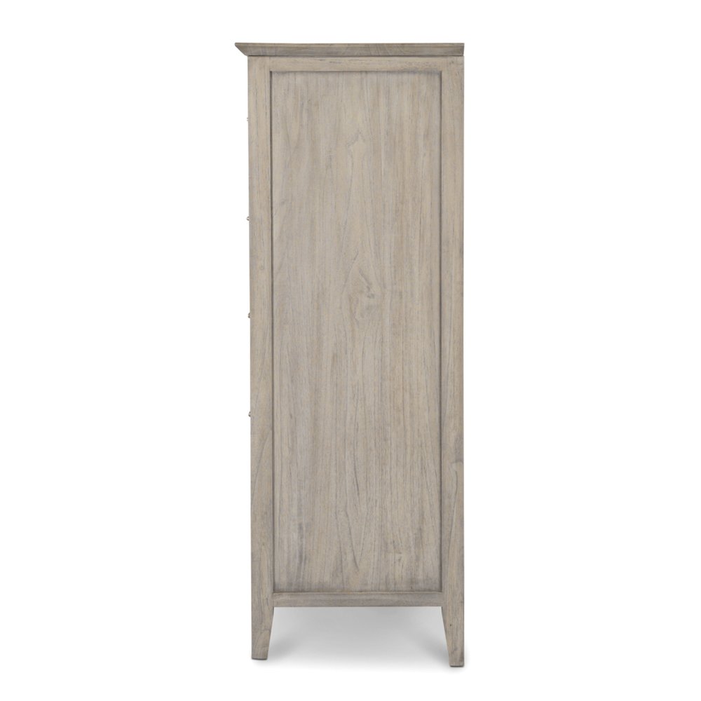 Ocean Isles 5 Drawer Woven Chest Ocean Blue and Aged Ivory Finish. Picture 4