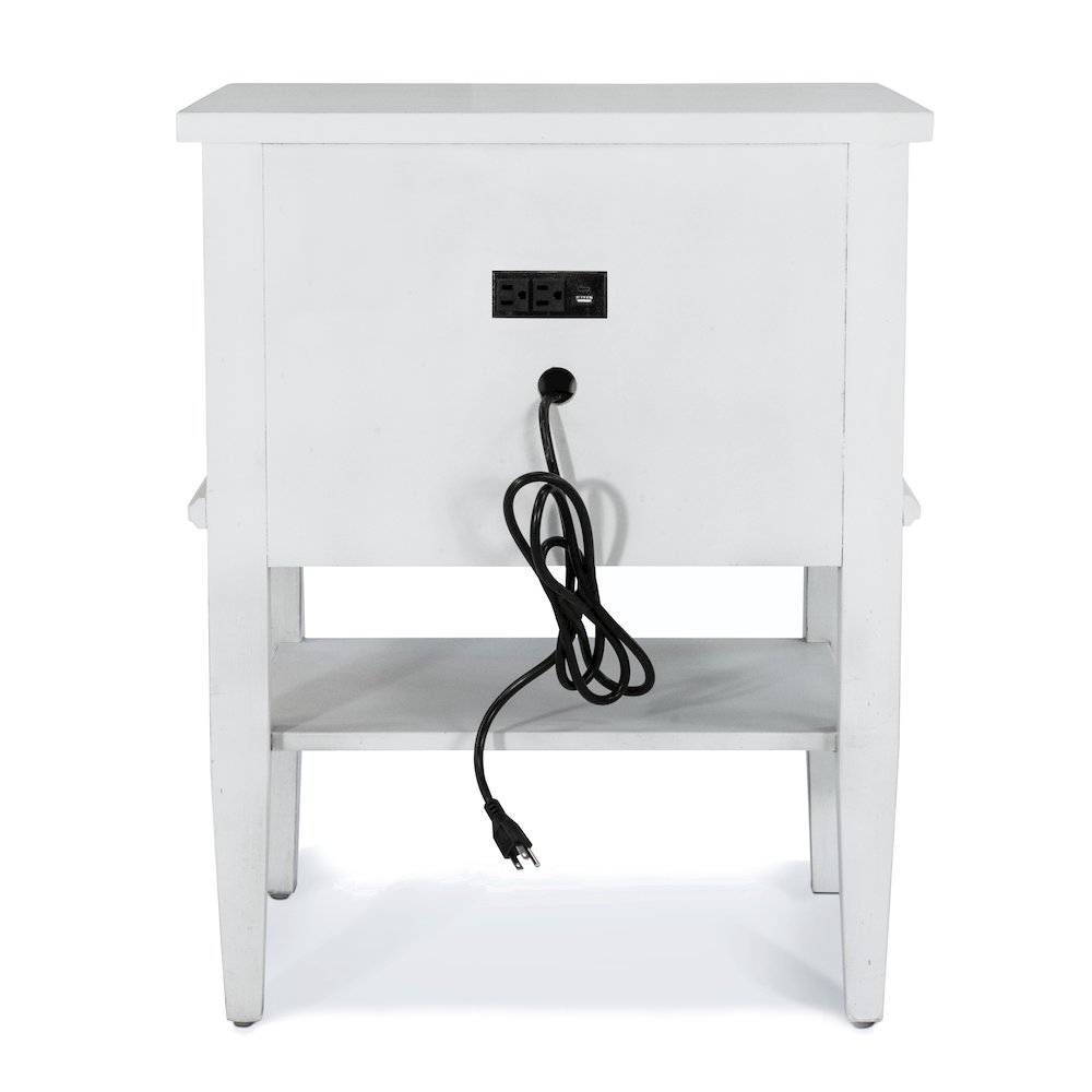 Point Breeze - 1 Drawer Nightstand with Jewelry Tray, Shelf, Power Strip, USB-A. Picture 4