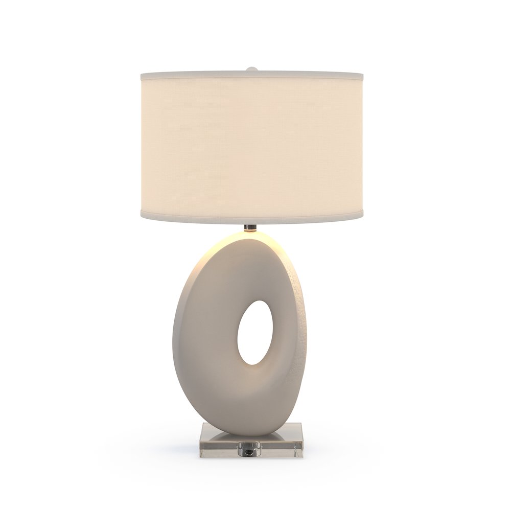 Eva - 30" Resin Table Lamp with Organic Shape and White Finish - White Finish. Picture 1