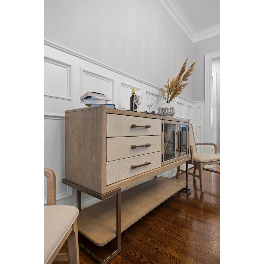 Rio Vista - 61" Credenza with Reversible Panels - Muted Earth Tones and Clay. Picture 9