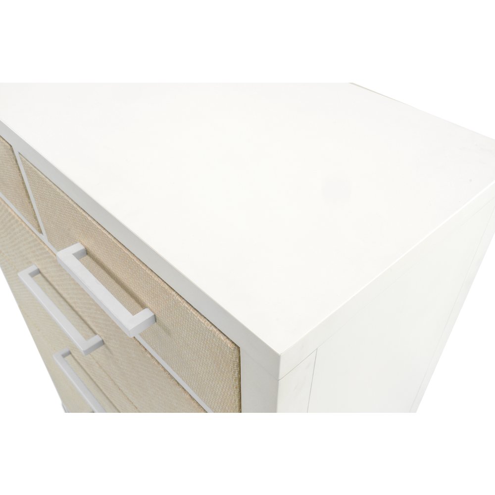 Miramar 6 Drawer Woven Chest Sand and Stark White Finish. Picture 7