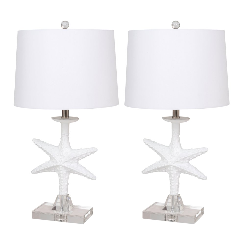 Patrick 28" White Starfish / Crystal Base, (Set of 2). Picture 5