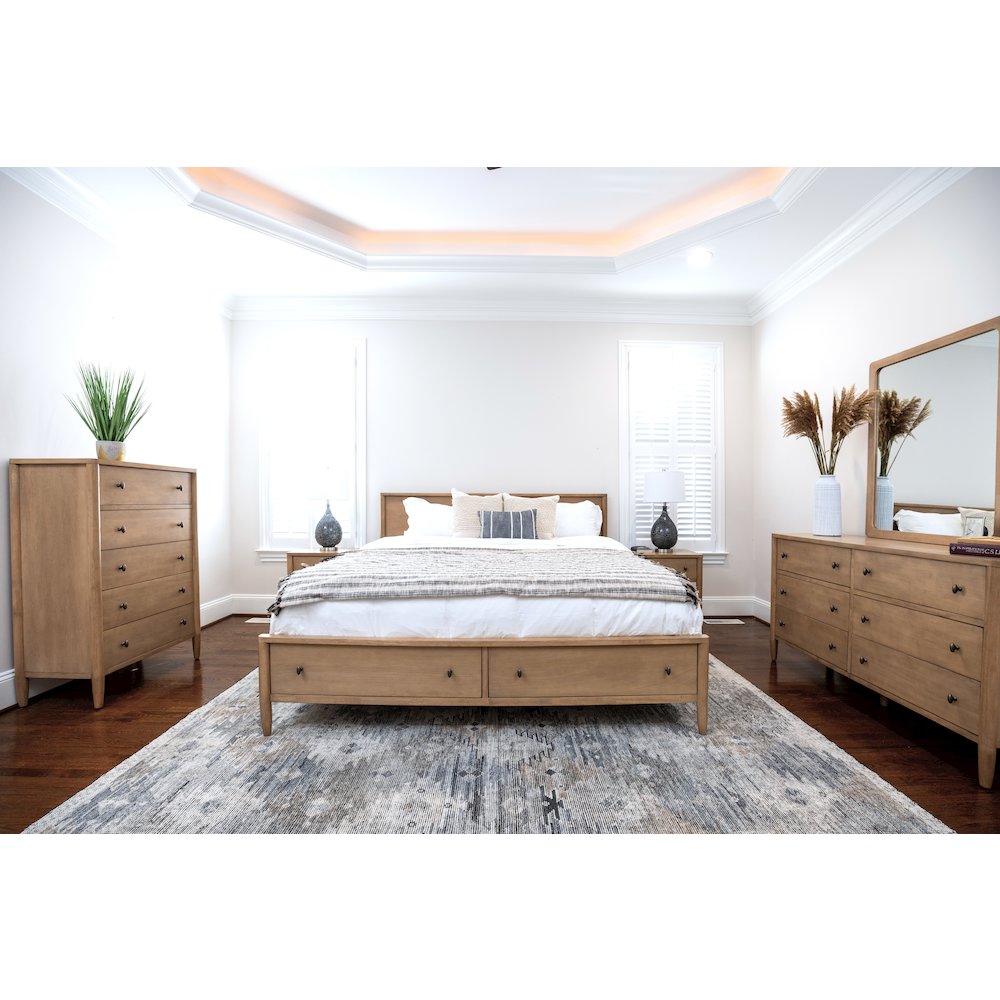 Chatham - Storage Bed - King - Warm Maple Finish. Picture 1