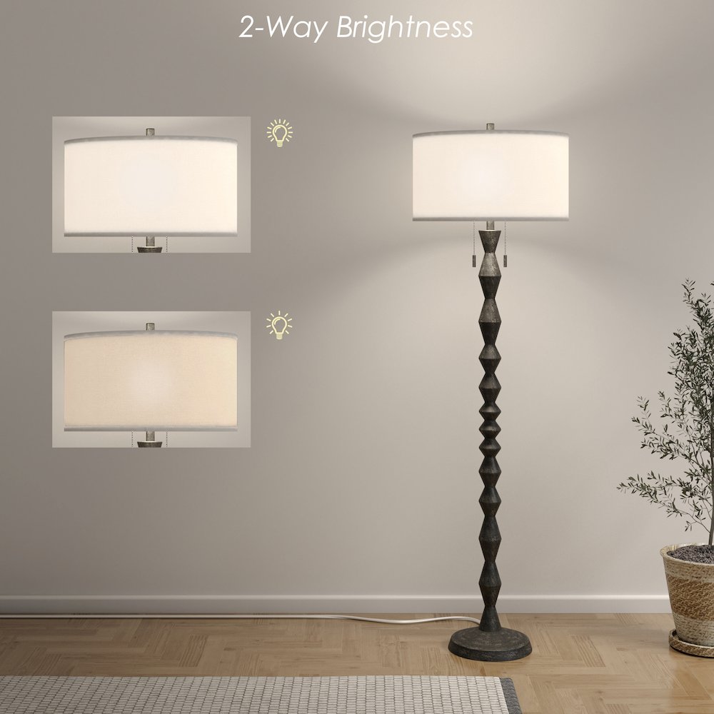 Zenith - 66" Floor Lamp - Black Finish. Picture 7