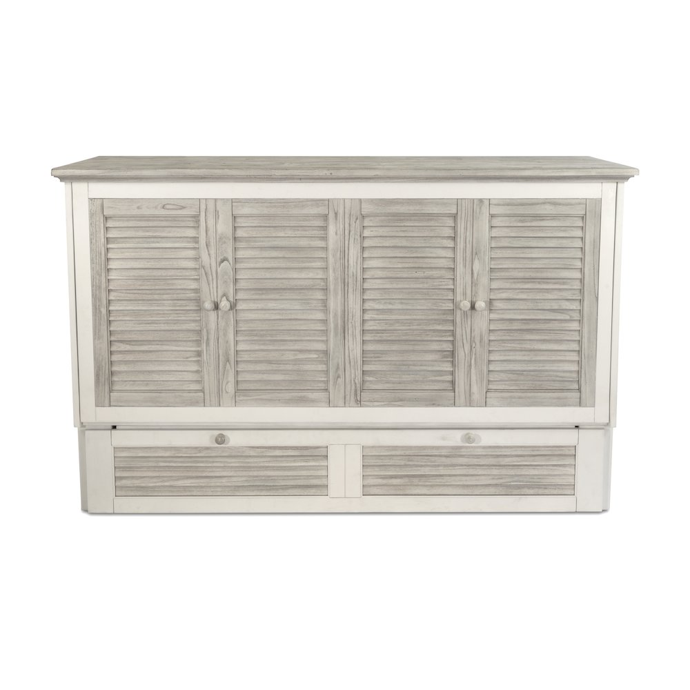 Islamorada - Queen Size Cabinet Bed with Mattress - Dapple Grey and Blanc Finish. Picture 2