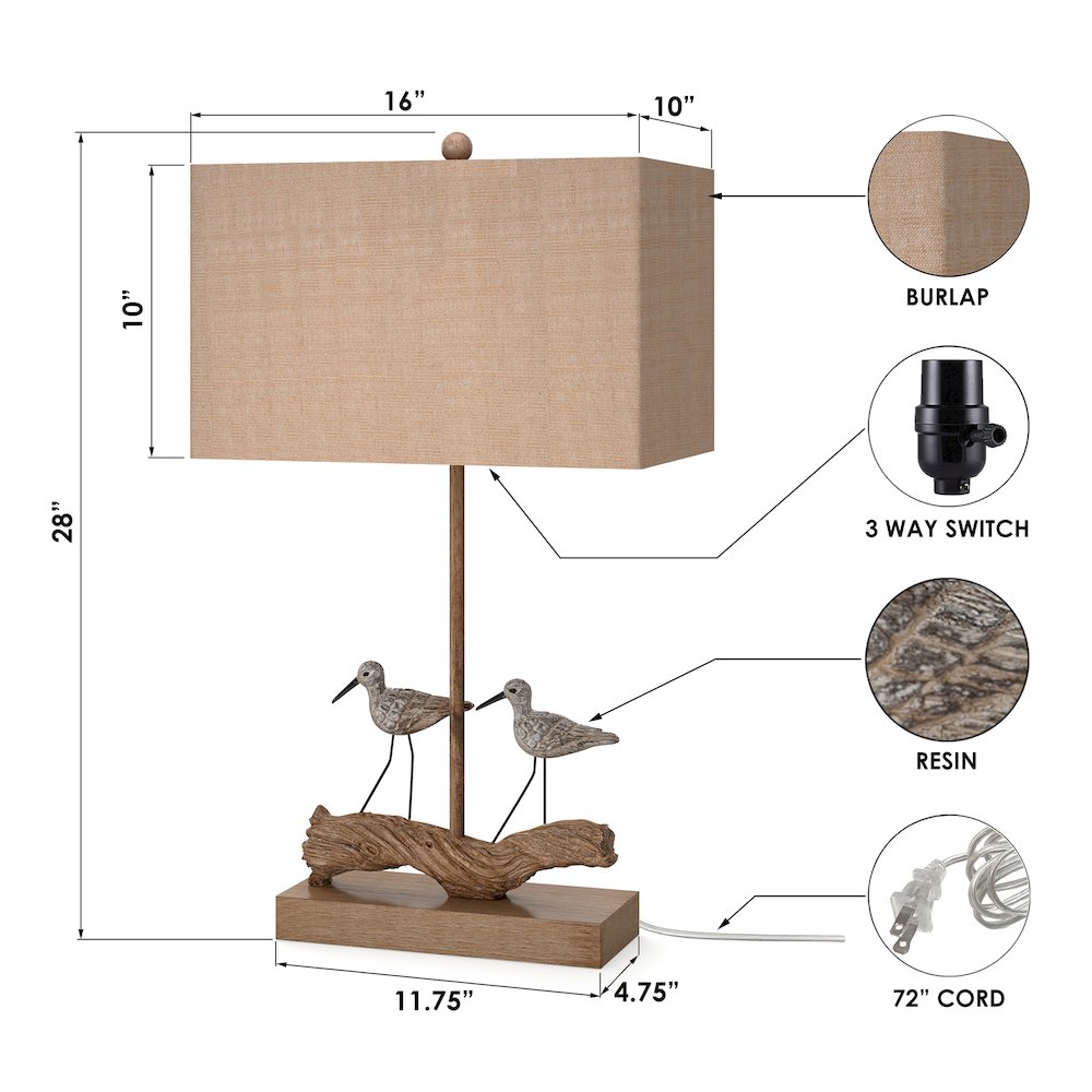 Piper - 28" Coastal Table Lamp - Set of 2 - Natural. Picture 6