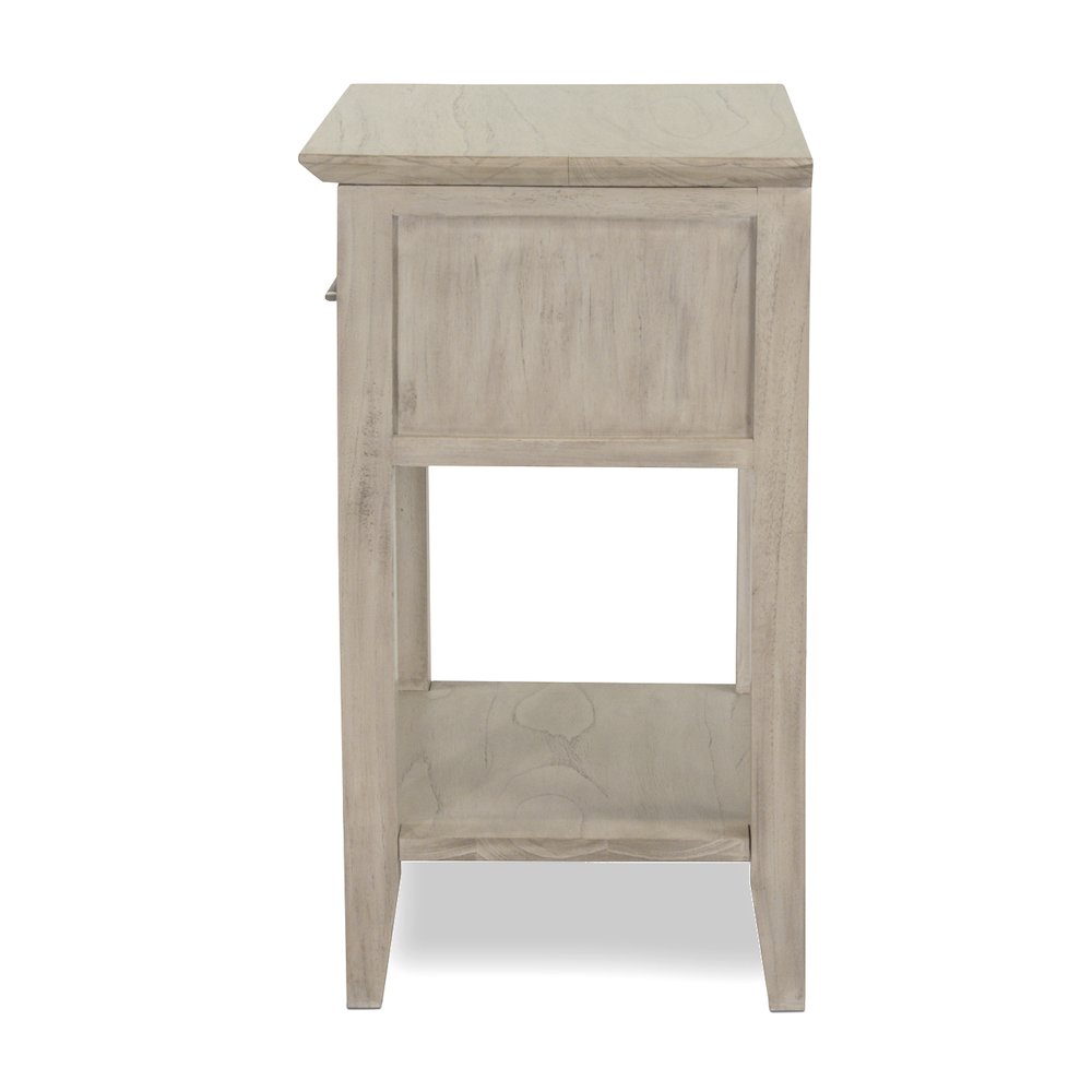 1 Drawer Woven Nightstand with Power and USB A Ocean Blue and Aged Ivory Finish. Picture 3