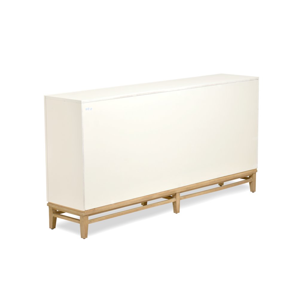 Venice - 4-Door Credenza - White, Natural Finish. Picture 6