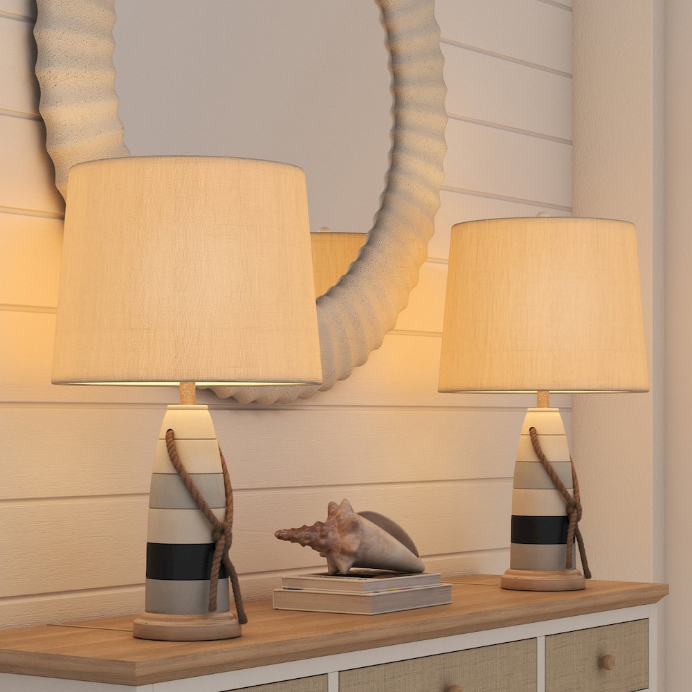 Buoy 27" Poly Coastal Table Lamp, Tri-color, (Set of 2). Picture 2