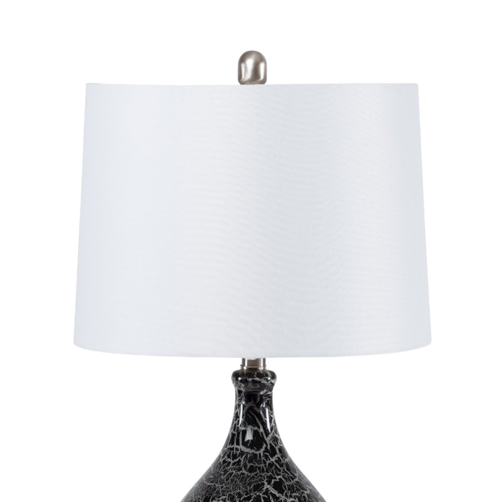 Quinn 28" Grey-Silver Glass Table Lamp, (Set of 2). Picture 3