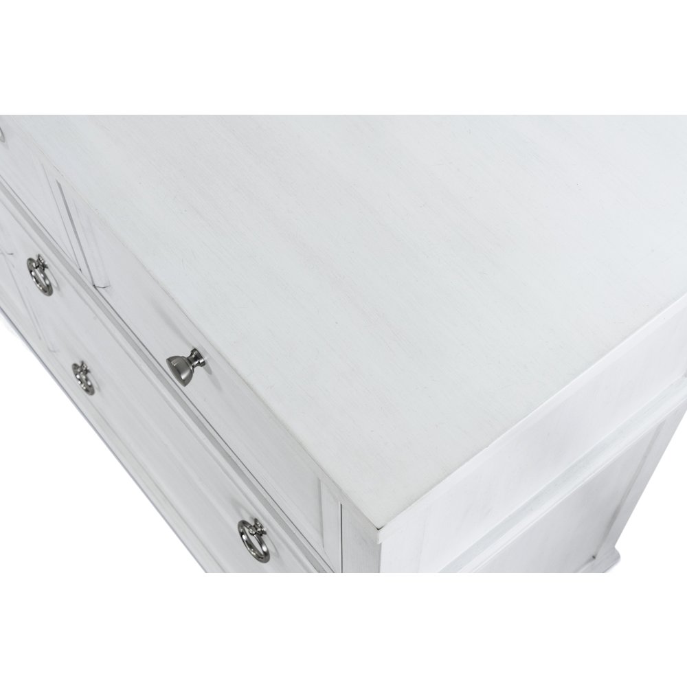 Point Breeze - 7 Drawer Dresser - Fresh White with Soft Grey Glaze Finish. Picture 5