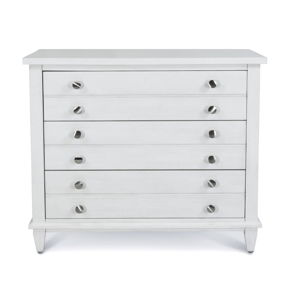 Point Breeze - 3 Drawer Bachelor's Chest - Fresh White with Soft Grey Glaze. Picture 2