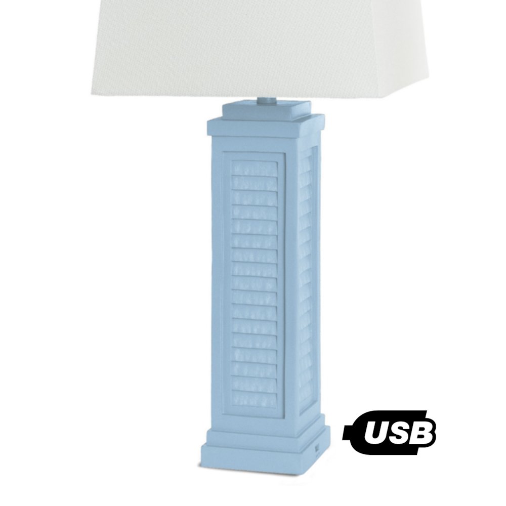 Shutter - 32" Table Lamp with USB - Set of 2 - Blue Finish. Picture 3