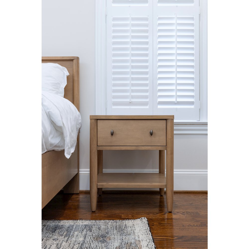 Chatham - 1 Drawer Nightstand with USB-A and USB-C Port - Warm Maple Finish. Picture 8