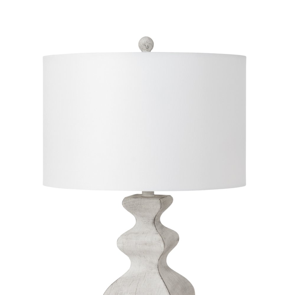 Cyrus - 32" White Farmhouse Polyresin Table Lamp with USB - Set of 2. Picture 4