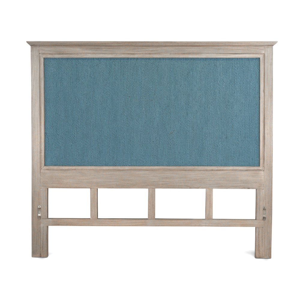 Ocean Isles Twin Woven Headboard Ocean Blue and Aged Ivory Finish. Picture 2