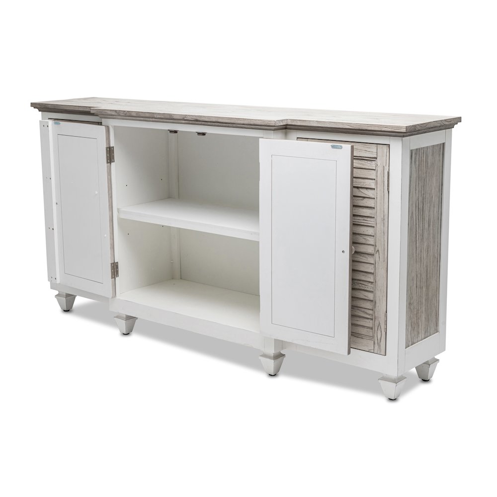 Islamorada - 4-Door Credenza - Dapple Grey and Blanc Finish. Picture 5