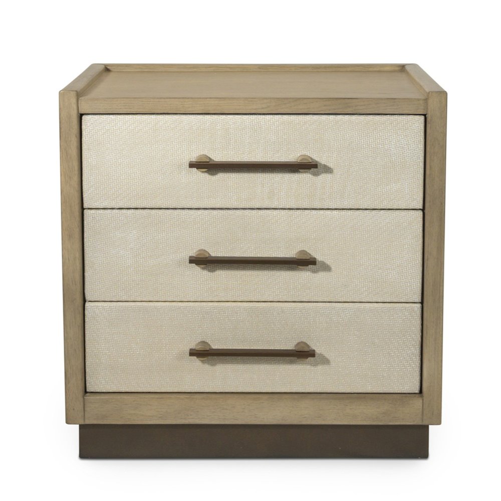 Rio Vista - Woven 3 Drawer Nightstand with Power Strip, USB-A and USB-C Port. Picture 3