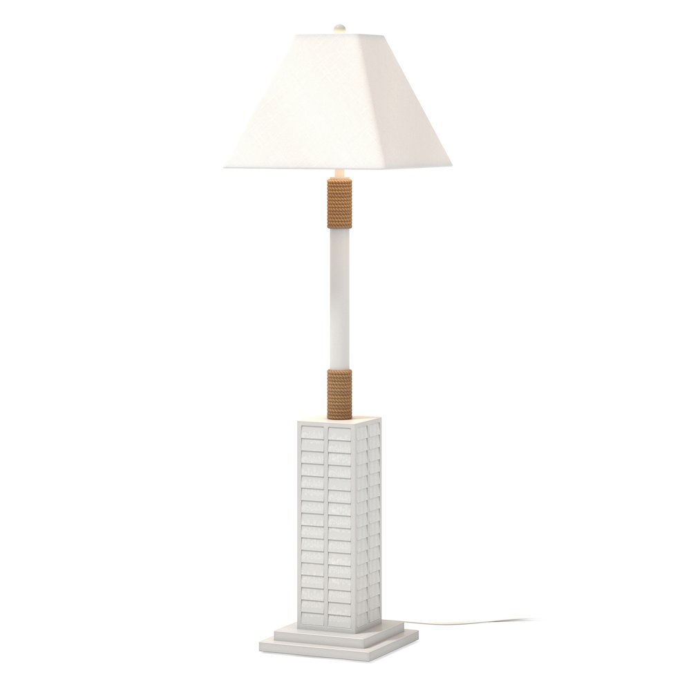 Floor Shutter 63" Polyresin Coastal Floor Lamp off white (1pk). Picture 6