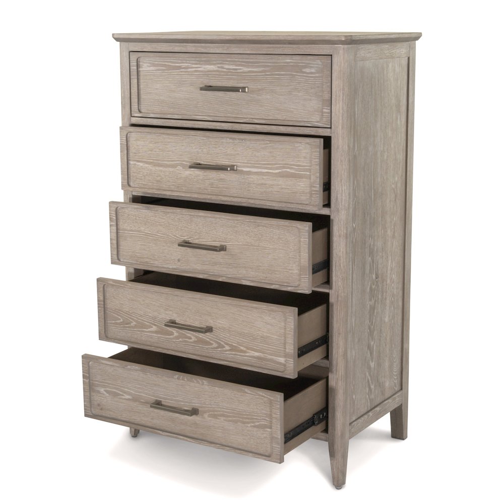 Cape May - 5 Drawer Chest - Glazed Driftwood Finish. Picture 3