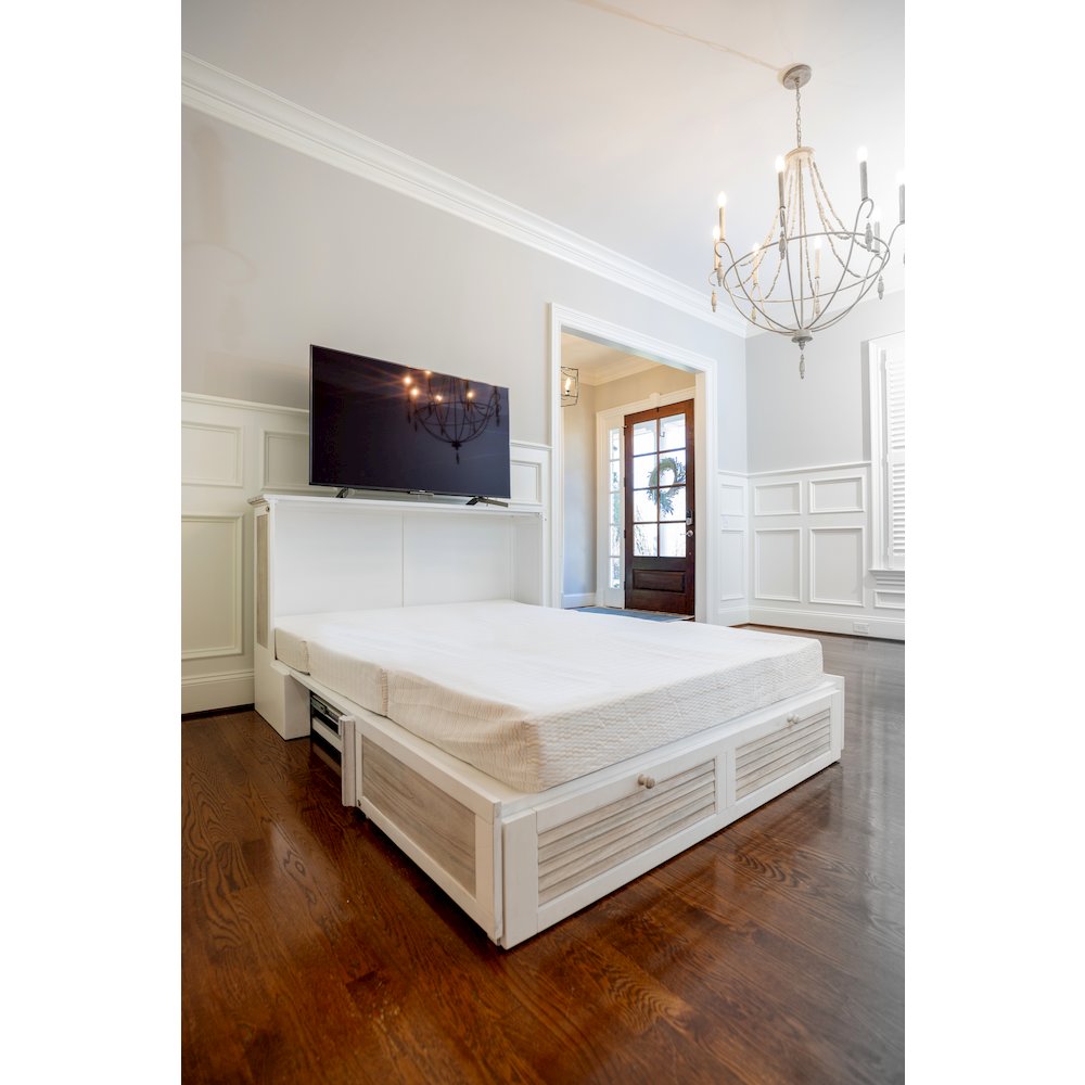 Islamorada - Queen Size Cabinet Bed with Mattress - Dapple Grey and Blanc Finish. Picture 7