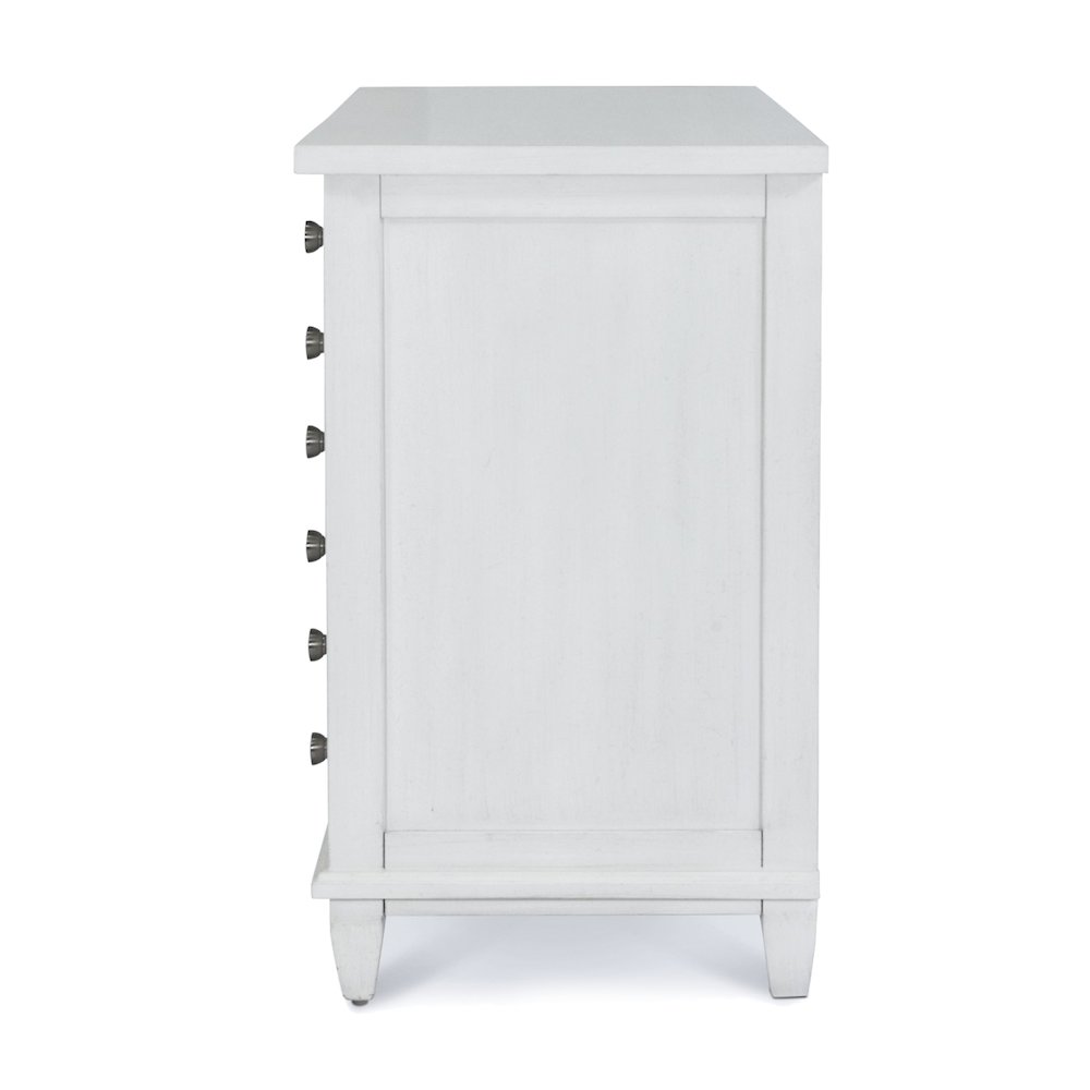 Point Breeze - 3 Drawer Bachelor's Chest - Fresh White with Soft Grey Glaze. Picture 4