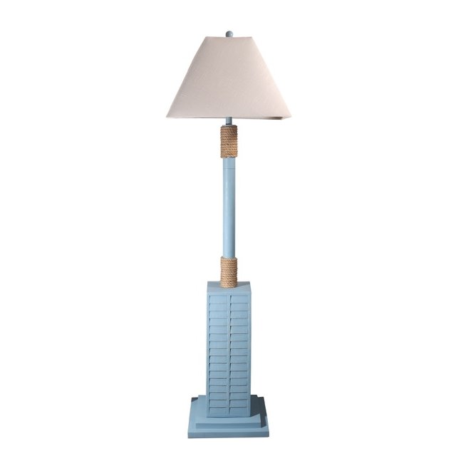 Floor Shutter 63" Polyresin Coastal  Floor Lamp Blue (1pk). Picture 1