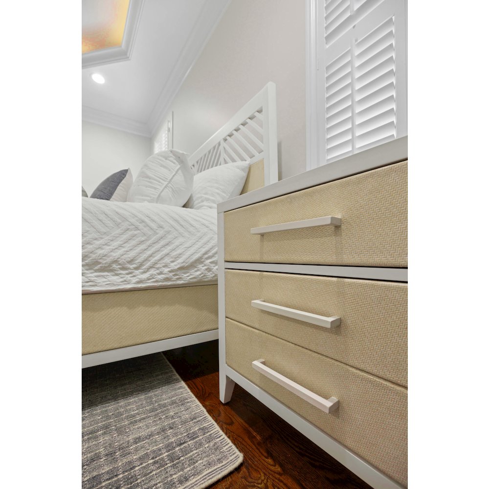 Miramar - 3 Drawer Woven Nightstand with Power Strip, USB-A and USB-C Port. Picture 10